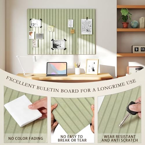 JBER Cork Board Alternative, 6 Pack 36" x 24" Felt Board, Grass Green