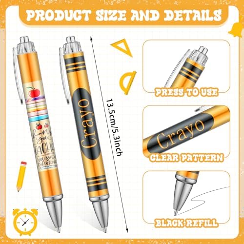 50 Pcs Back to School Teacher Pen Appreciation Gifts Bulk Funny Ballpoint Pens Motivational Inspirational Thank You Teacher Gift for Student First Day of School Party Office Supplies