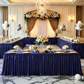 Wish Care 21ft Navy Blue Satin Long Table Skirt for Rectangle Tables Wrinkle Free Teacher Desk Skirt Glitter Ruffle Table Skirting Cloth for Back to School Classroom Office Birthday Party Table Decor
