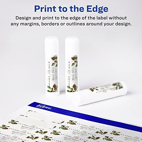 Avery® Glossy White Rectangle Labels, Sure Feed® Technology, 2/3" x 1-3/4", 1,100 Glossy White Labels, Print-to-The-Edge, Permanent Adhesive, Laser/Inkjet Printable