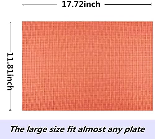 WAZAIGUR Placemats Crisscross Woven Vinyl Place Mats Set of 4 Orange