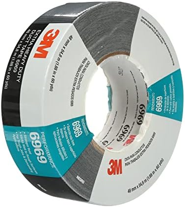 3M Extra Heavy Duty Duct Tape 6969, Black, 48 mm x 54.8 m, 1 Roll