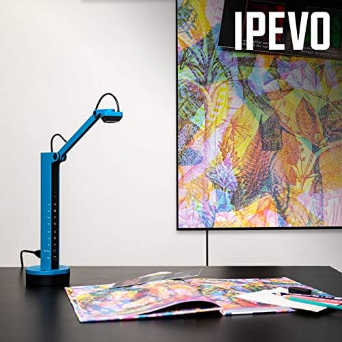 IPEVO VZ-X Wireless 8MP Document Camera, 3 Modes of Connectivity — Wi-Fi, HDMI, and USB, Compatible with Web Conferencing Software, Works Wirelessly with iOS, tvOS, and Android,Black, Blue