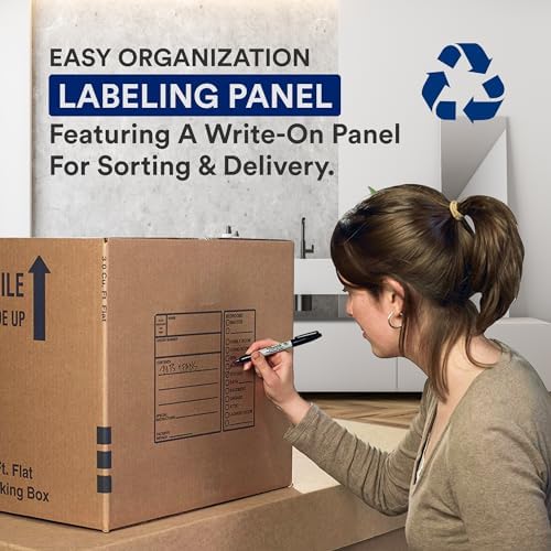 BOX USA Heavy Duty Moving Boxes 18"L x 18"W x 24"H (6-Pack) Large - Corrugated Cardboard Box for Shipping, Mailing, Packing, Packaging and Storage