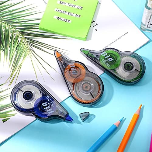 Yexiya 36 Pcs Correction Tape, Colorful Original Correction Tape White Wide Tape Easy to Use Cute Correction Roller for School Home Office Supplies, 0.2 Inch x 39.4 Feet (Blue, Orange, Green)