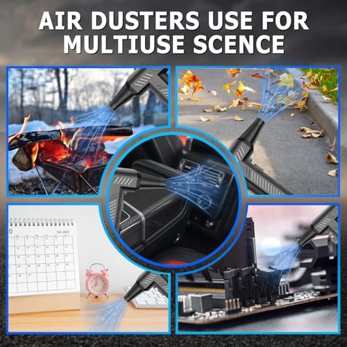 CAGIWIRU Compressed Air Duster -Turbo Fan,150000RPM Cordless Electric air Duster for Keyboard PC Cleaning,No Canned,Jet Dry Blower Air Blower for Home and Car