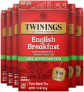 Twinings Decaffeinated English Breakfast Black Tea Bags, 20 CT Box (6 Pack)