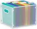 samstar Hanging File Organizer, Mesh File Folder Organizer Crate Cabinet Inserts Storage Box, Letter Size,White