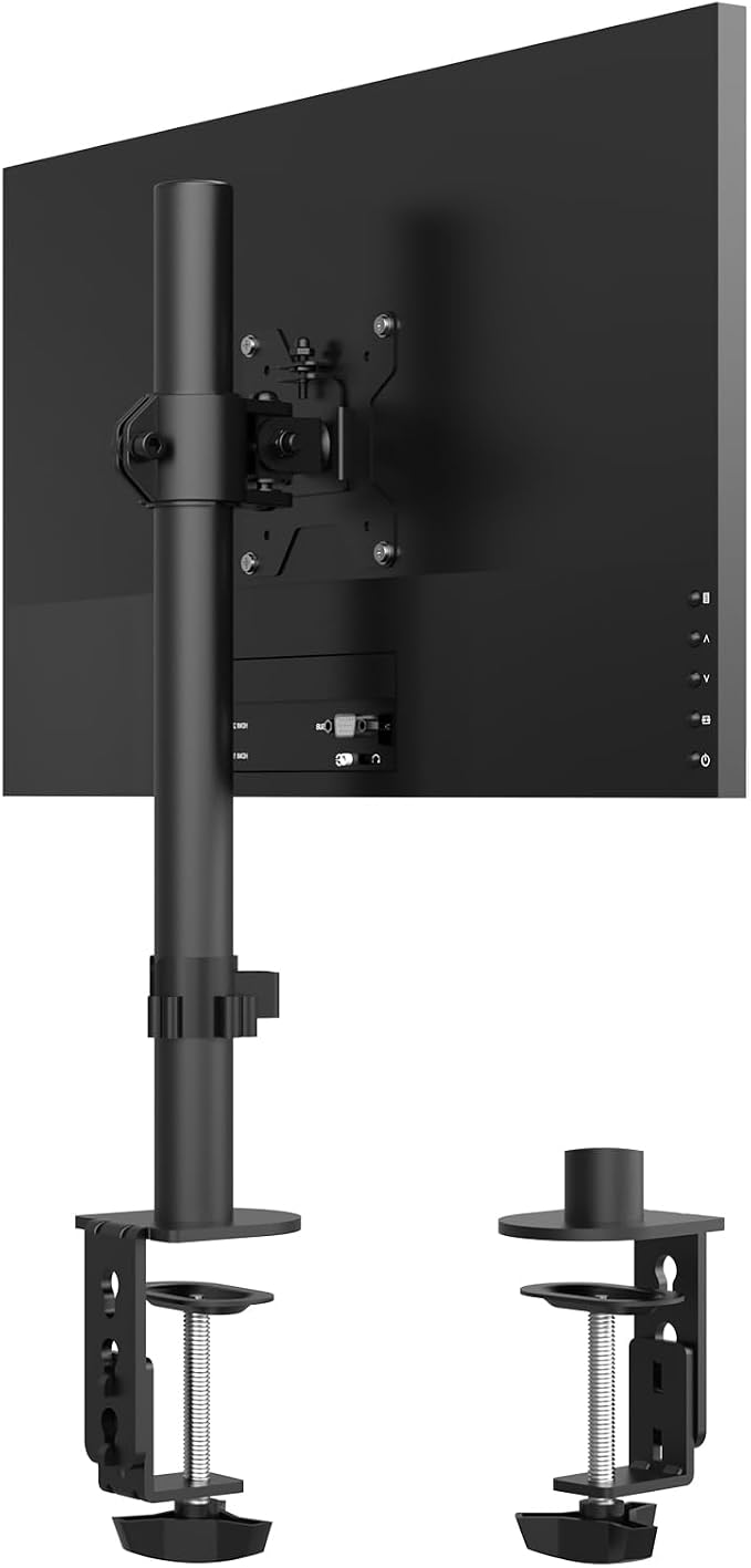 PHOLITEN Monitor Mount for Most 13-32" Computer Screens up to 20lbs,Adjustable Single Desk Monitor Stand with Tilt Swivel Rotation, VESA 75x75mm/100x100mm | Adjustable Single Desk Stand, Tilt Swivel Rotation, VESA 75x75/100x100mm