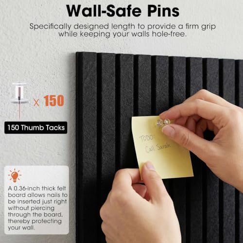 Large Cork Board for Walls 71" x 59",30 Pack 12"X12"Felt Bulletin Board Tiles with 240 Adhesive Tabs,Cork Board Alternative for Office Decor, Push Pin Board Wall Organizer- Black