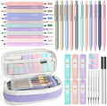 Nicpro School Supplies Stationary Set with Pencil Case, 39 PCS Purple | Back to Schoo Supplies, Pen Case with 12 Highlighter, 5 Gel Pen, 6 Mechanical Pencil, Essentials for College, Nursing Student