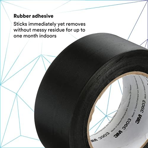 3M Vinyl Duct Tape 3903, Black, 2 in x 50 yd, 6.5 mil, 1 Roll