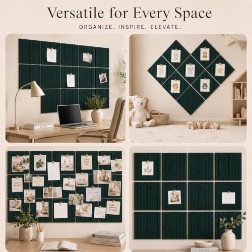 Stripe Felt Bulletin Board Tiles, Cork Board Alternative 48 x 36 in