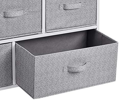 Amazon Basics Extra Wide Fabric 5-Drawer Storage Organizer Unit for Bedroom Closet, White