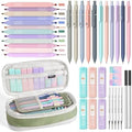 Nicpro Aesthetic School Supplies Stationary Set with Pen Case, 39 PCS Green | Back to Schoo Supplies, Pen Case with 12 Highlighter, 5 Gel Pen, 6 Mechanical Pencil, Essentials for College, Nursing Student