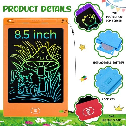 Zhehao 24 Pcs LCD Writing Tablet Kids Board, Bright Color, Round Style