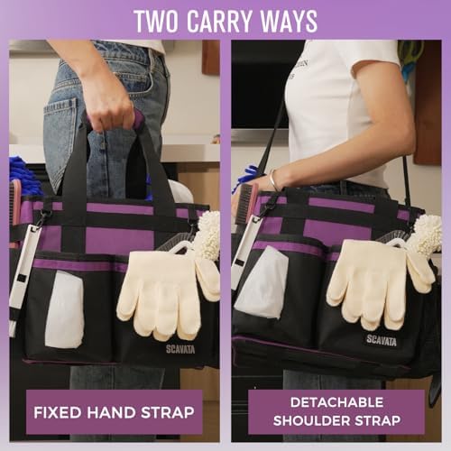 SCAVATA Compact Wearable Cleaning Caddy with Handle & Shoulder Straps