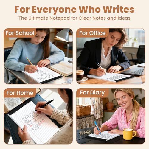 24pcs Legal Pads 8.5 x 11, Perforated White Notepad 8.5x11, 50Sheets/Pad