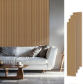 SMARTSTANDARD Wood Slat Acoustic Wall Panels 4 Pack 94"x12.6" American Oak