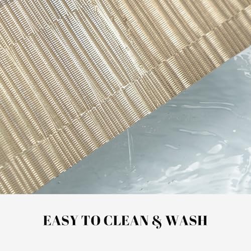 Placemats Set of 12 Vinyl/Plastic Woven Place Mats for Kitchen Table Indoor/Outdoor Washable Placemat Wipeable Dining Table Mats (Ombre Glod,12)