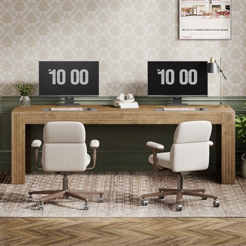 Tribesigns 79-Inch Extra Long Desk, Two Person Double Desk for Home Office