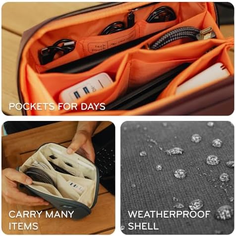 Peak Design Small Tech Pouch, Kelp, Electronics Organizer for Travel or Everyday Carry, Origami-Style Storage, Cable Pass-Through, Weatherproof Recycled Nylon, Gear Carry Bag for Men and Women