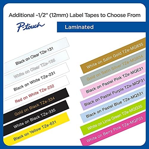Brother Genuine P-Touch TZe-231 4-Pack Tape (TZE2314PKB) ½” (0.47” or 12mm) x 26.2 ft. (8m) Laminated Black on White, (for use with PT-D210, PT-H110, PT-D220, PT-D410, PT-D600 Label Makers)