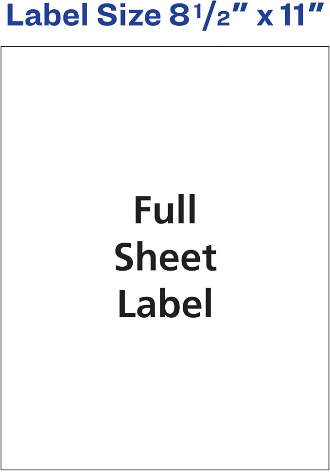 Avery Printable Shipping Labels for Copiers, 8.5" x 11", White, 100 Blank Mailing Labels (5353)