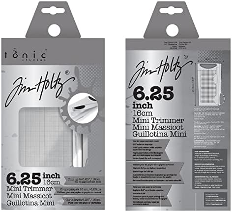 Tim Holtz Mini Paper Cutter - Small Portable Guillotine Paper Trimmer for Crafts, Photo Paper, and Card Making - 6.25 Inch Cutting Length with Ruler and Grid Lines