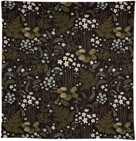 Woodland Field Tablecloth, Rustic Forest Wild Flower Herb Fern Farmhouse Natural Floral Table Cloth for Picnic Party Dining Room Home Decor 55x75in