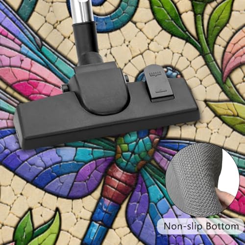 Bohemian Dragonfly Flower Half Round Door Mat, Non-Slip Welcome Indoor Entrance Way Rug Semi Circle Front Doormats Washable Bathroom Kitchen Floor Mat, Outdoor Rugs for Garage, Patio, Hearth Rug,B-1
