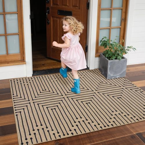 Lahome Boho 3x5 Outdoor Rugs for Entry, Washable Easy Jute Rug