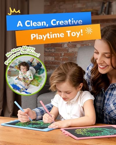 KOKODI LCD Writing Tablet, Gifts for 3 Years Old Boys and Girls，10 Inch Colorful Doodle Board Drawing Tablet, Erasable Reusable Electronic Drawing Pads, Educational and Learning Toys for Kids
