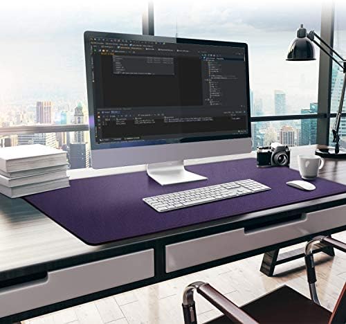 Mydours 38"x16" Large Desk Pad, Purple Desk Mat, XL PU Leather Mouse pad