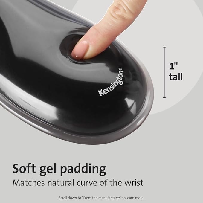 Kensington Mousepad and Wrist Rest, Gel, 11-2/5"Wx17-7/10"Lx1-7/10"H,GY (KMW52500) Each
