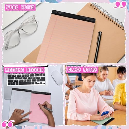 Lincia 12 Pcs 5x8 Colored Legal Pads Lined Note Pads, Sweet Colors