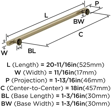 Amerock 18" Everett Golden Champagne Appliance Pull