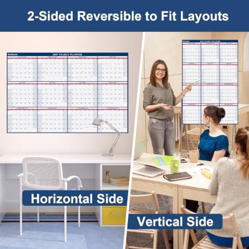 2027 Wall Calendar 32" x 48" Wet & Dry Erase 12 Months Calendar for Wall