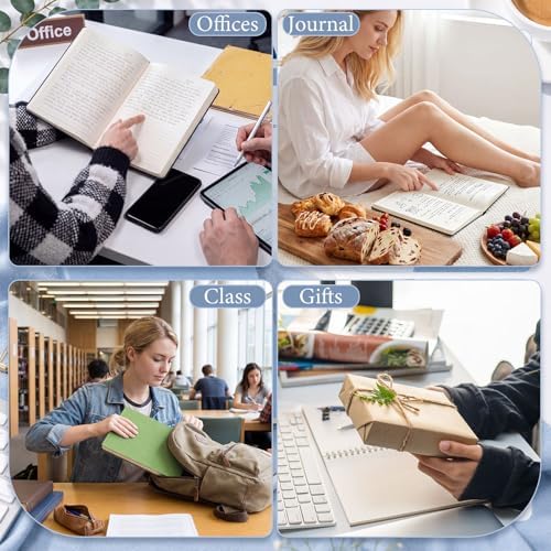 Tenceur 5 Pcs A4 College Ruled Notebook 8.5'' x 11'' Lined Journal 200 Pages Lined Artificial Leather Sketchbook for Writing Office School Business Home Gifts Supplies (Bright Color)