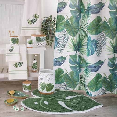Avanti Linens - Covered Jar, Countertop Organizer, Leaf Inspired Home Decor (Viva Palm Collection)