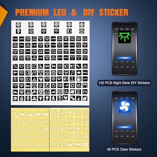Nilight 6 Gang Rocker Switch Panel with PD Type C and USB Charger Voltmeter
