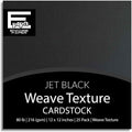 Jet Black —12x12 Textured Cardstock | 80lb Textured Black Scrapbook Paper | Premium Cardstock for Cricut Cutting | 25 Sheets