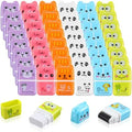 Kifmurase 48Pcs Pencil Erasers, Cute Animal Themed Pencil Eraser, Eraser with Clean Up Roller, Fun Erasers for School Party Christmas Favors