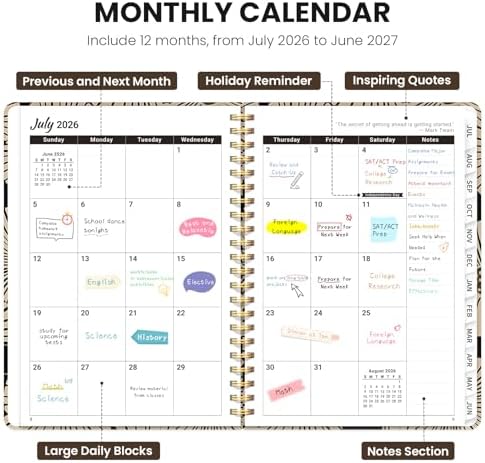 ZOTIA Planner 2026-2027 Weekly & Monthly Calendar Planner Jul 2026-Jun 2027