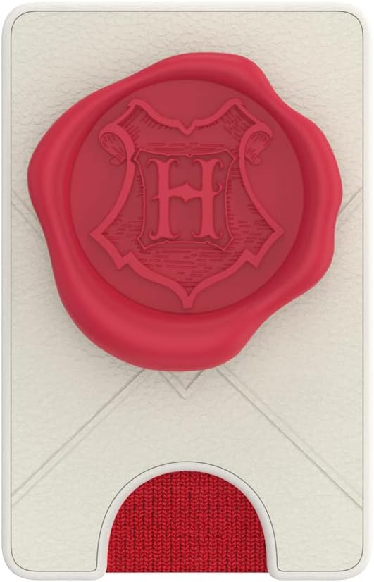 PopSockets Adhesive Phone Wallet with Grip- Hogwarts Letter | PopWallet, Holds 3-5 Cards, Swappable Top, Kickstand, Harry Potter, Slytherin, Fun, Cool, Unique