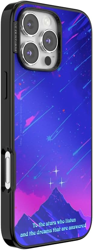 PopSockets iPhone 16 Pro Max Phone Case with MagSafe, Wireless Charging Compatible, Bookish - Mirror Starfall