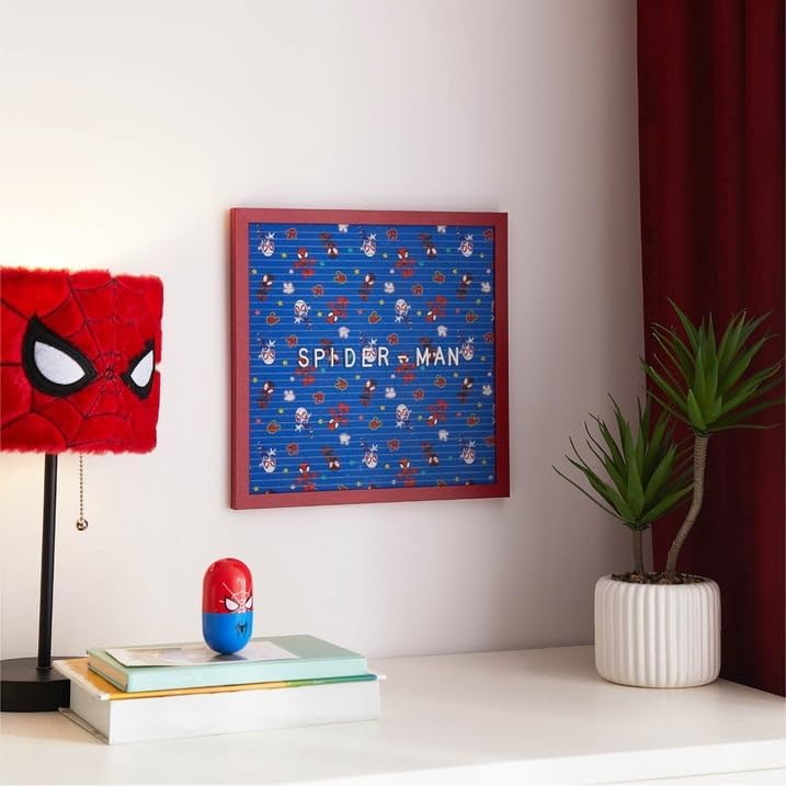 Idea Nuova Marvel Spidey and his Amazing Friends 12"x12" Letter Board,Message Board Sign for Desk, Room Decor, Quotes, Notes & Personalized Display,Includes 145 Characters