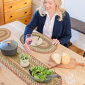 Homespice Azalea Jute Braided Table Runner, Oval 8x28 Set of 2
