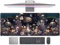 Teng DA Qing Cute Dark Mushroom Moon Night Mouse Pad XL Extended Gaming Mat with Stitched Edges, Computer Laptop Keyboard and Mouse Mat for Women Office Desk Decor, 31.5x11.8 in