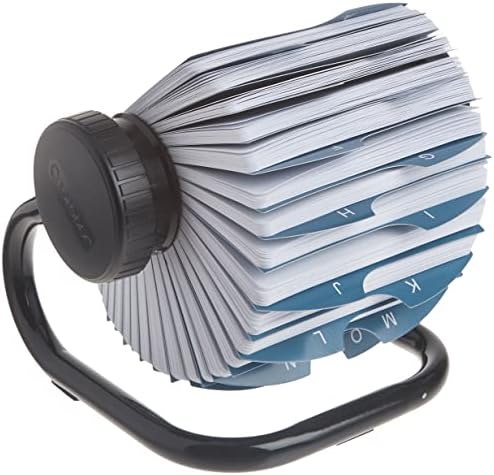 Rolodex® Open Metal Single Rotary File 2 1/4" x 4" 500 Cards Black (Pack of 4)